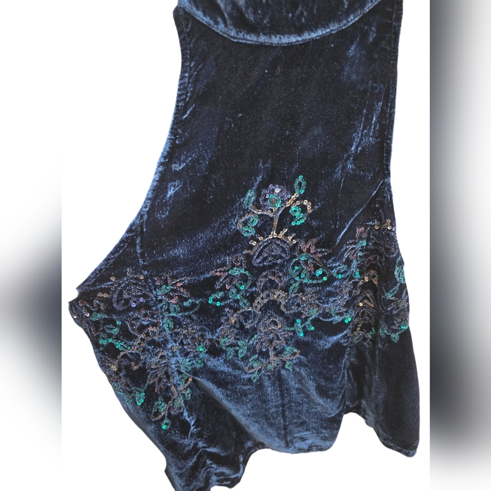 Free People Blue Velvet Jill Swing Dress, Size Small NWT - Picture 3 of 8